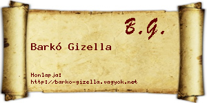 Barkó Gizella névjegykártya