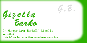 gizella barko business card